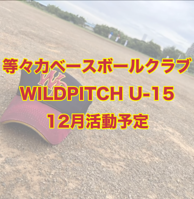 【12月体験会】等々力ベースボールクラブ WILDPITCH BBC U-15