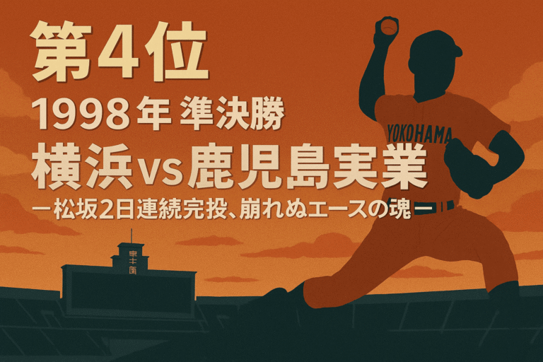 【第4位】1998年 準決勝 | 横浜 vs 鹿児島実業 ー松坂2日連続完投、崩れぬエースの魂ー