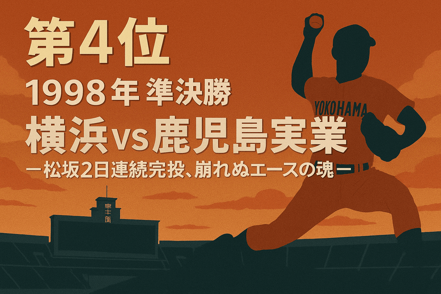 【第4位】1998年 準決勝 | 横浜 vs 鹿児島実業 ー松坂2日連続完投、崩れぬエースの魂ー